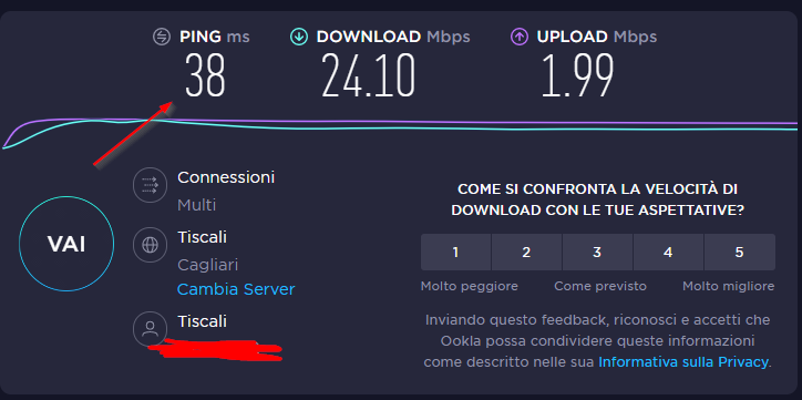 speedtest velocità senza vpn